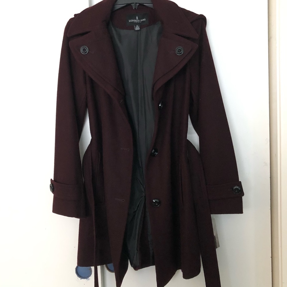 London Fog Burgundy/Maroon PeaCoat